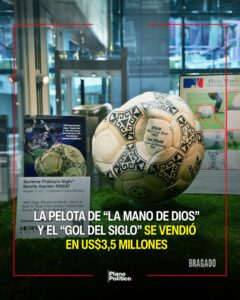 Pelota de fútbol histórica utilizada en el Mundial de México 1986 durante el partido Argentina-Inglaterra