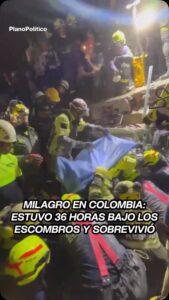 Operativo de rescate entre escombros de edificio colapsado en Pereira Colombia