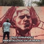 Enzo Fernández fue inmortalizado en un mural tras su gol a Inglaterra