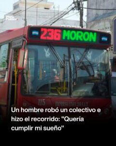 Colectivo de la línea 236 en una calle del conurbano bonaerense