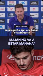 Diego Simeone hablando en conferencia de prensa del Atlético de Madrid