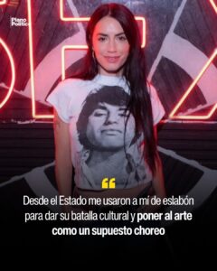 Lali Espósito en primer plano durante una presentación pública o entrevista