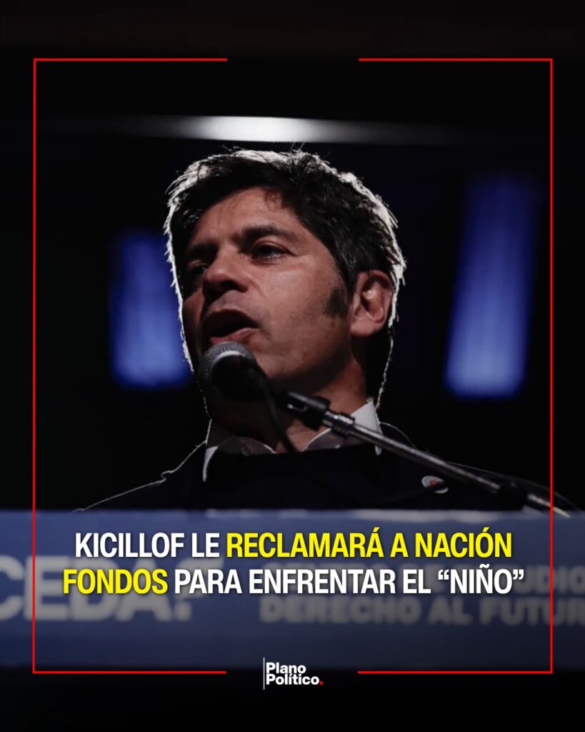 Gobernador bonaerense durante la presentación del plan de contingencia climática