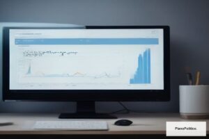 Economista analizando gráficos económicos y tendencias del mercado argentino
