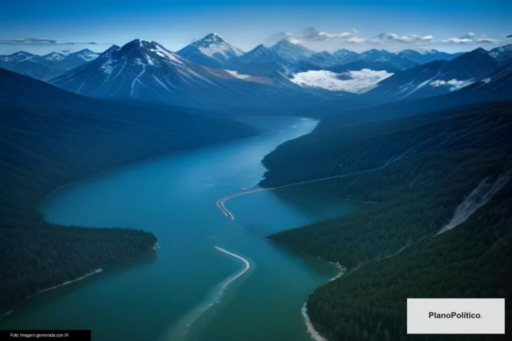 Lago Escondido en la Patagonia argentina rodeado de montañas