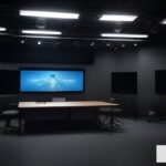 Estudio de televisión con cámaras y luces para transmisión en vivo