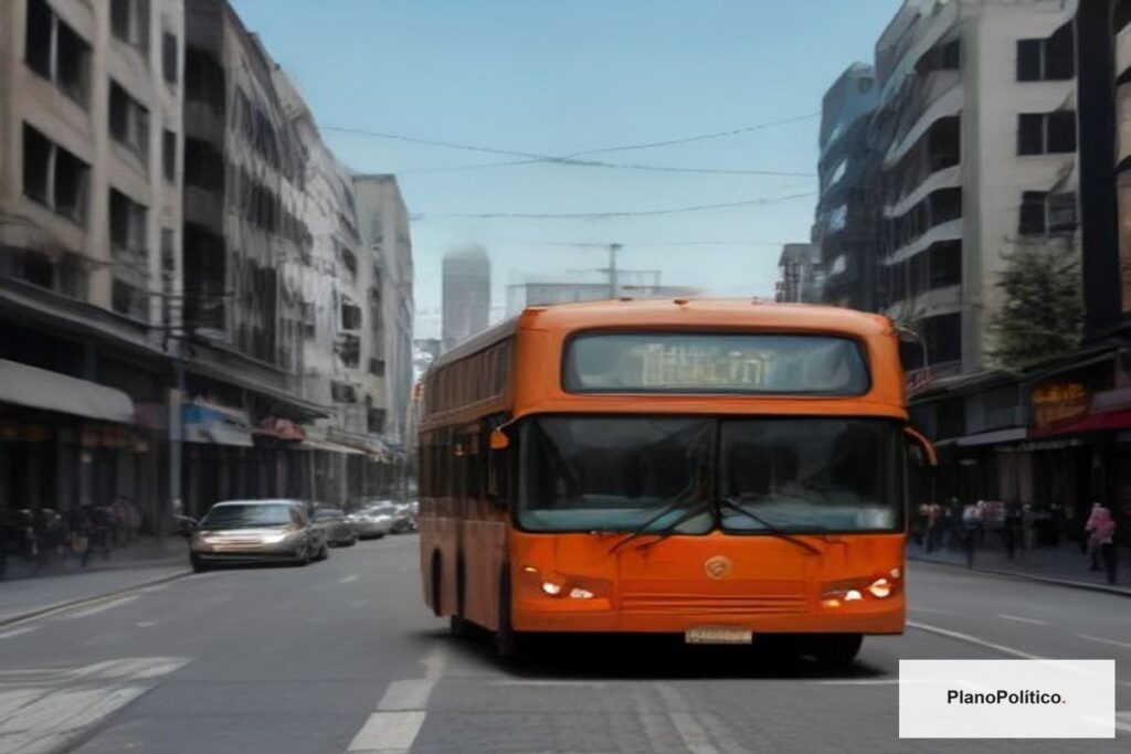 Colectivo urbano circulando por las calles de la ciudad de Córdoba