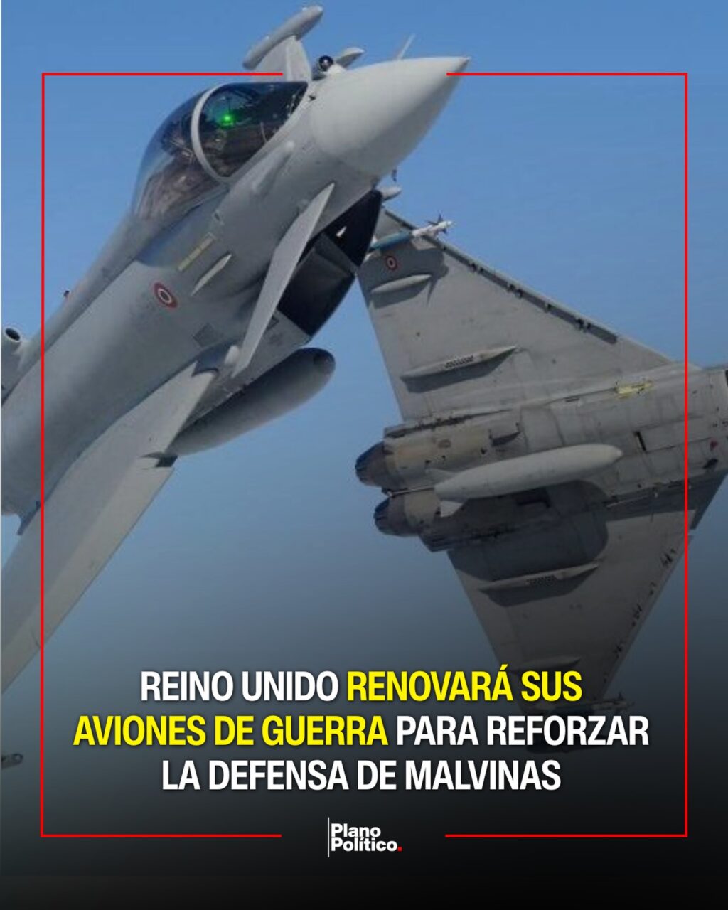 Aviones de combate Typhoon de la Real Fuerza Aérea británica en las Islas Malvinas