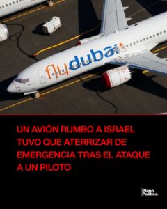 Avión de la aerolínea Flydubai en pista de aterrizaje