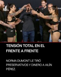 Ailín Pérez celebrando su victoria en el octágono de UFC Vegas 121