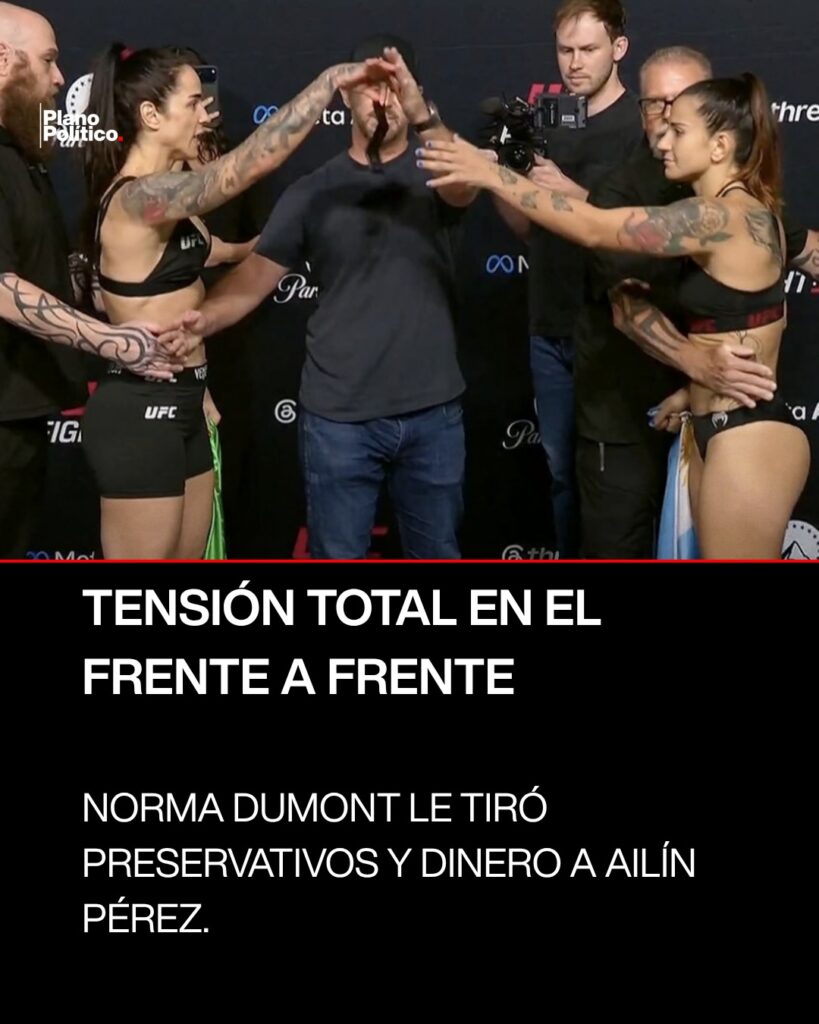 Ailín Pérez celebrando su victoria en el octágono de UFC Vegas 121
