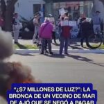 Vecinos protestando frente a las oficinas de la cooperativa eléctrica