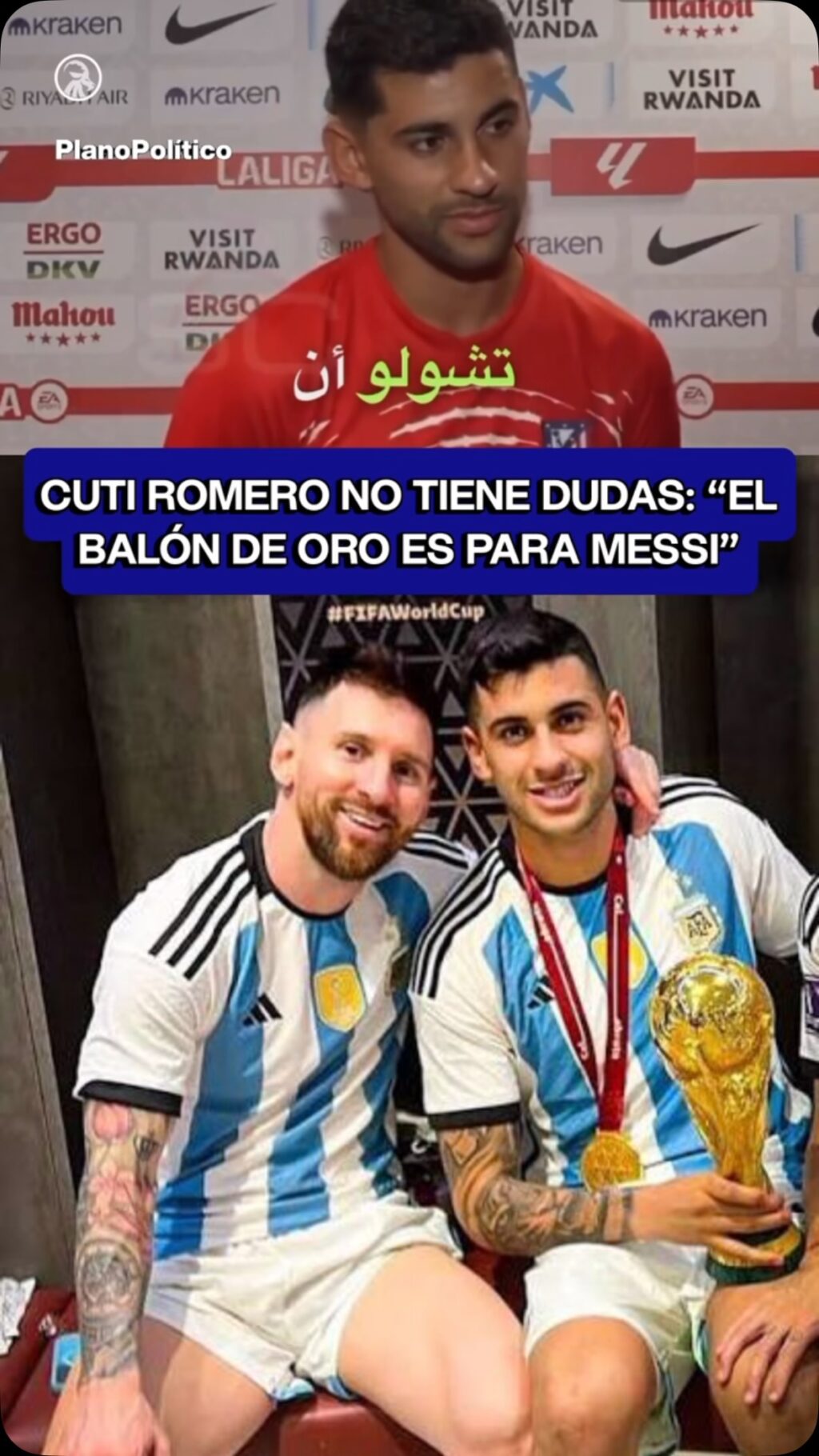 Cristian Romero vistiendo la camiseta de la selección argentina durante un partido