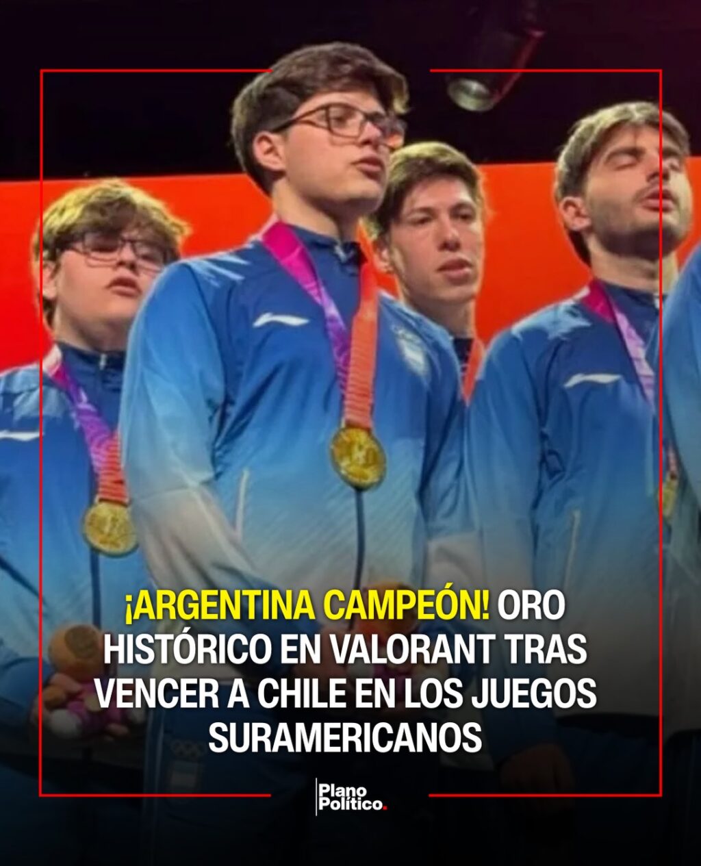 Jugadores argentinos de Valorant celebrando el título sudamericano con sus dispositivos