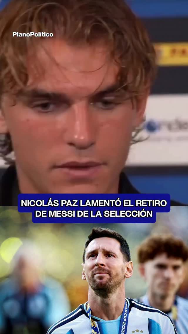 Nicolás Paz y Lionel Messi durante un entrenamiento o partido de la Selección Argentina