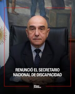 Alejandro Vilches en su despacho como secretario nacional de Discapacidad