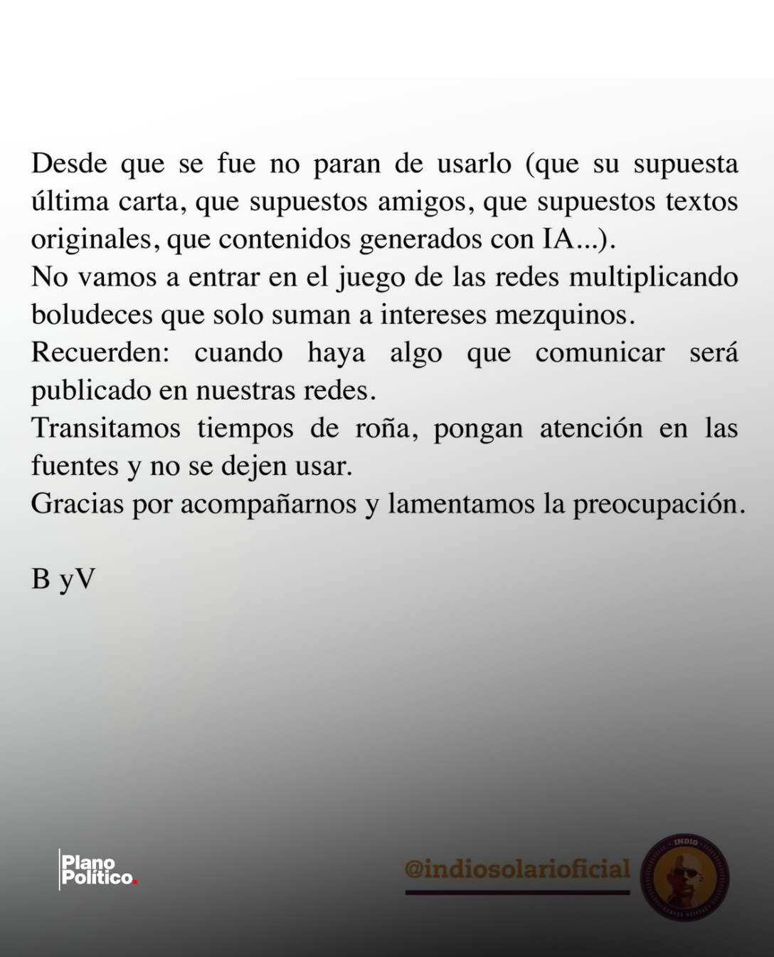 Comunicado de la familia de Indio Solari sobre publicaciones póstumas