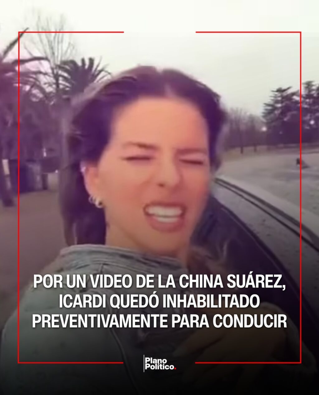Mauro Icardi conduciendo un automóvil con la China Suárez como acompañante sin cinturón de seguridad