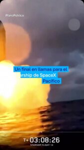 Cohete Starship de SpaceX durante su lanzamiento al espacio
