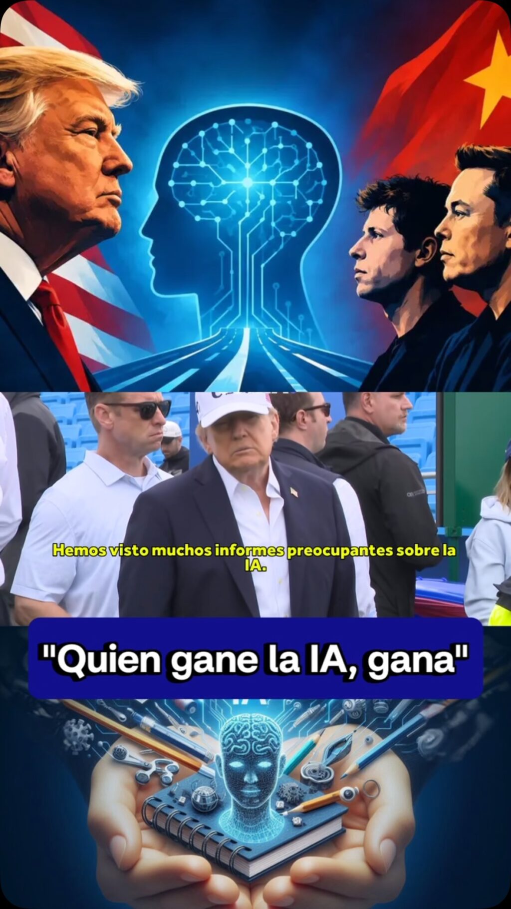 Donald Trump durante declaraciones sobre inteligencia artificial y competencia tecnológica con China