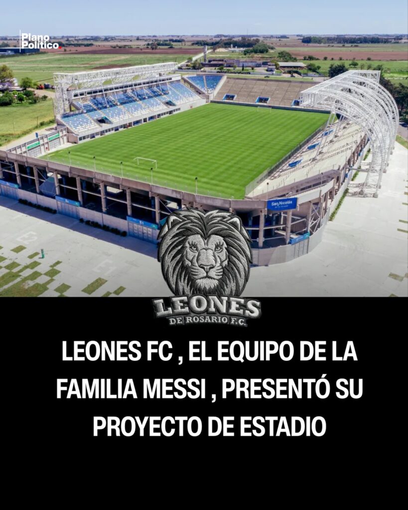 Vista del proyecto de estadio de Leones FC en Alvear, Santa Fe