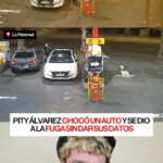 Pity Álvarez protagonizó un choque en una estación de servicio y se retiró sin dejar sus datos