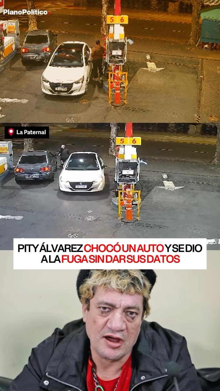 Pity Álvarez en una estación de servicio luego del choque vehicular en La Paternal