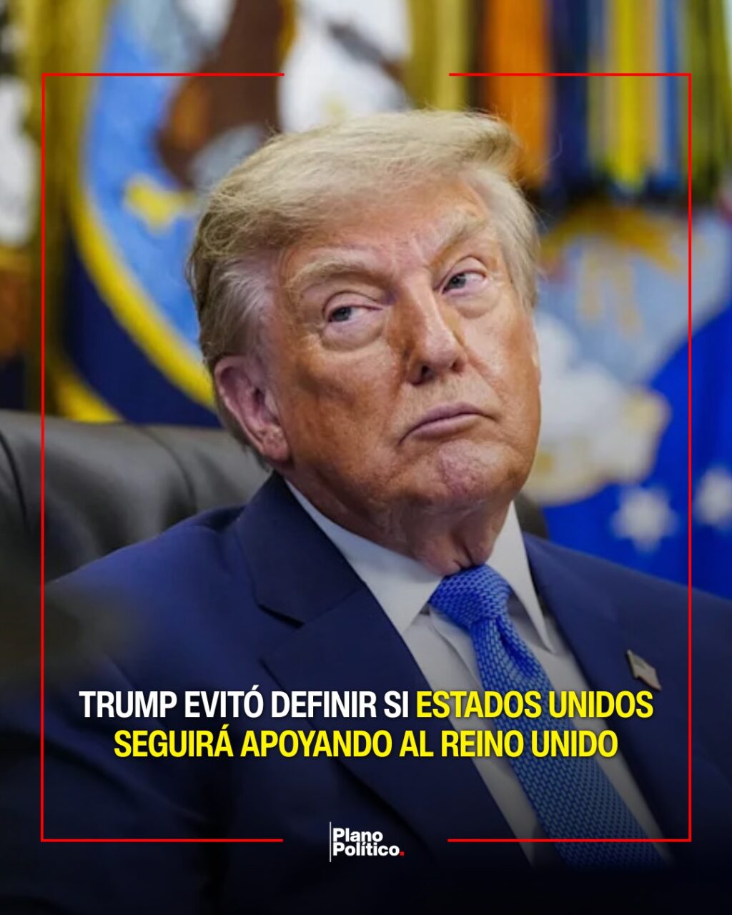 Donald Trump durante una entrevista con medios británicos hablando sobre política internacional
