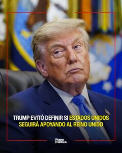 Donald Trump durante una entrevista con medios británicos hablando sobre política internacional