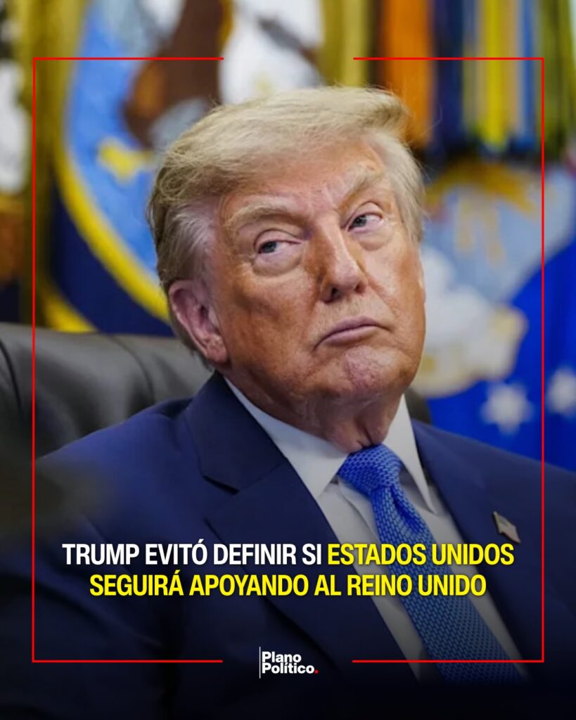 Donald Trump durante una entrevista con medios británicos hablando sobre política internacional