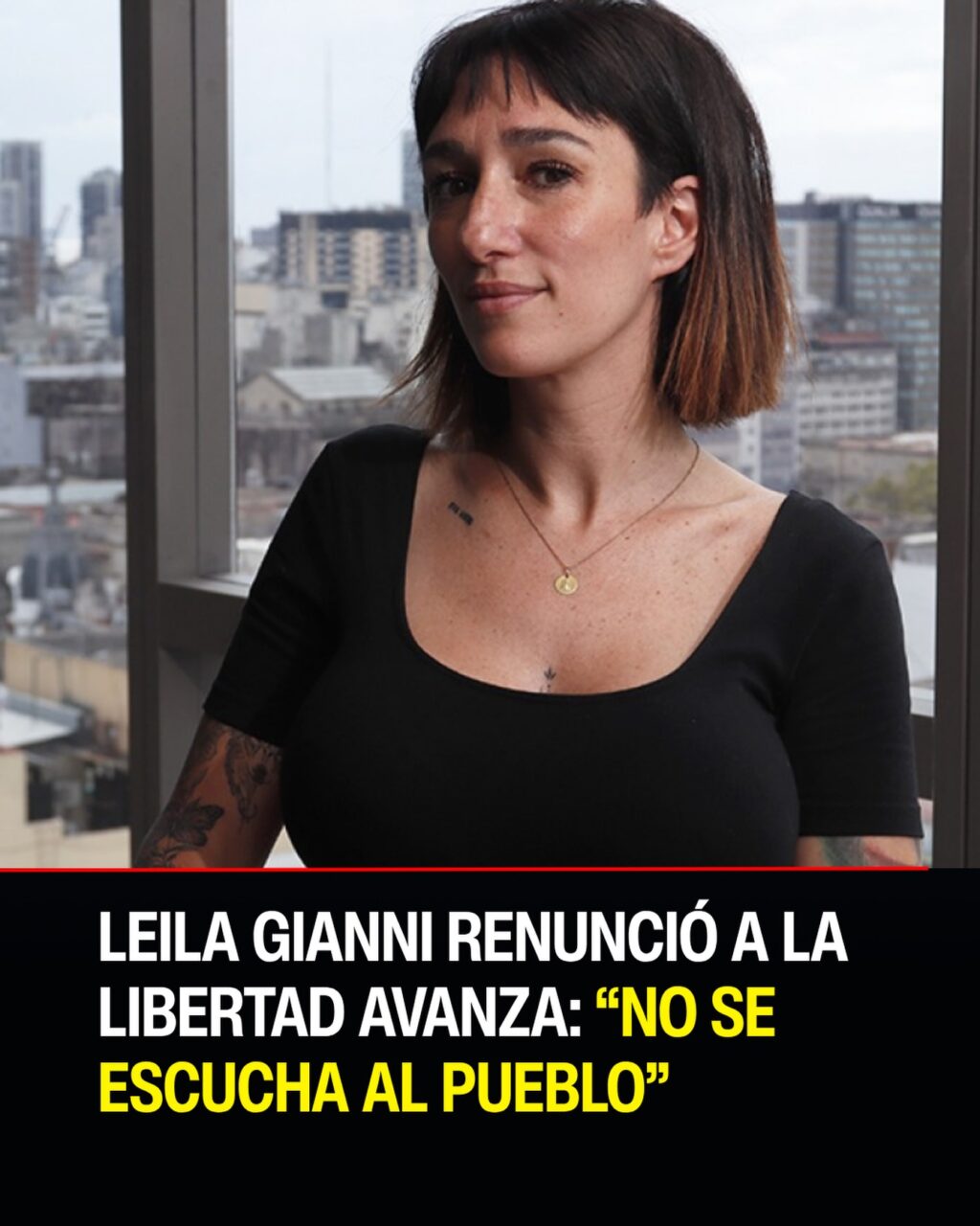 Leila Gianni, concejal de La Matanza, en un acto político o declaración pública