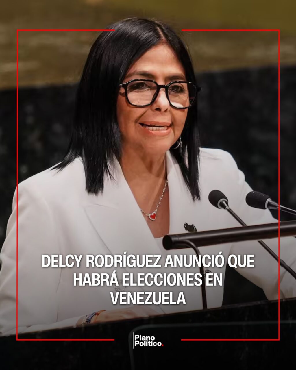 Delcy Rodríguez durante su intervención ante las Naciones Unidas sobre elecciones en Venezuela