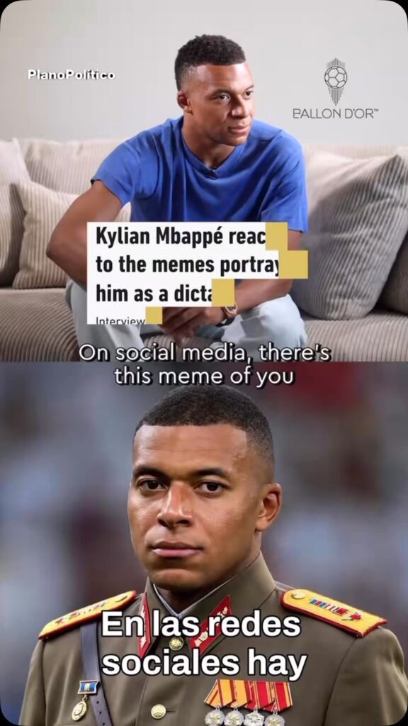 Kylian Mbappé durante una declaración pública o conferencia de prensa