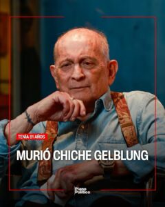 Retrato del periodista y conductor Chiche Gelblung en su estudio de televisión