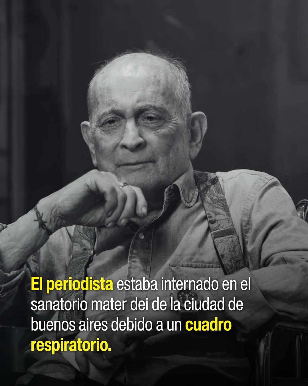 Retrato del periodista y conductor Chiche Gelblung en su estudio de televisión