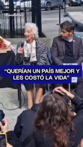 Estela de Carlotto en un acto de homenaje a víctimas de la dictadura militar