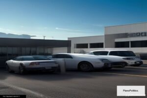 Concesionaria de autos usados con vehículos en exhibición