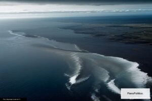 Islas Malvinas vista aérea costa y territorio en disputa