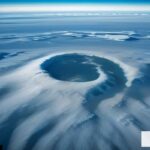 Vista del continente antártico cubierto de hielo desde perspectiva satelital
