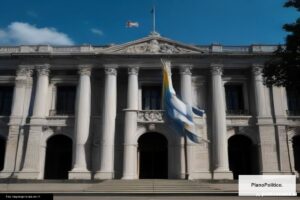 Congreso de la Nación Argentina con banderas argentinas