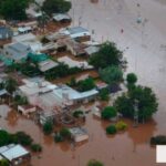 Campos inundados por lluvias intensas en zona rural de Argentina