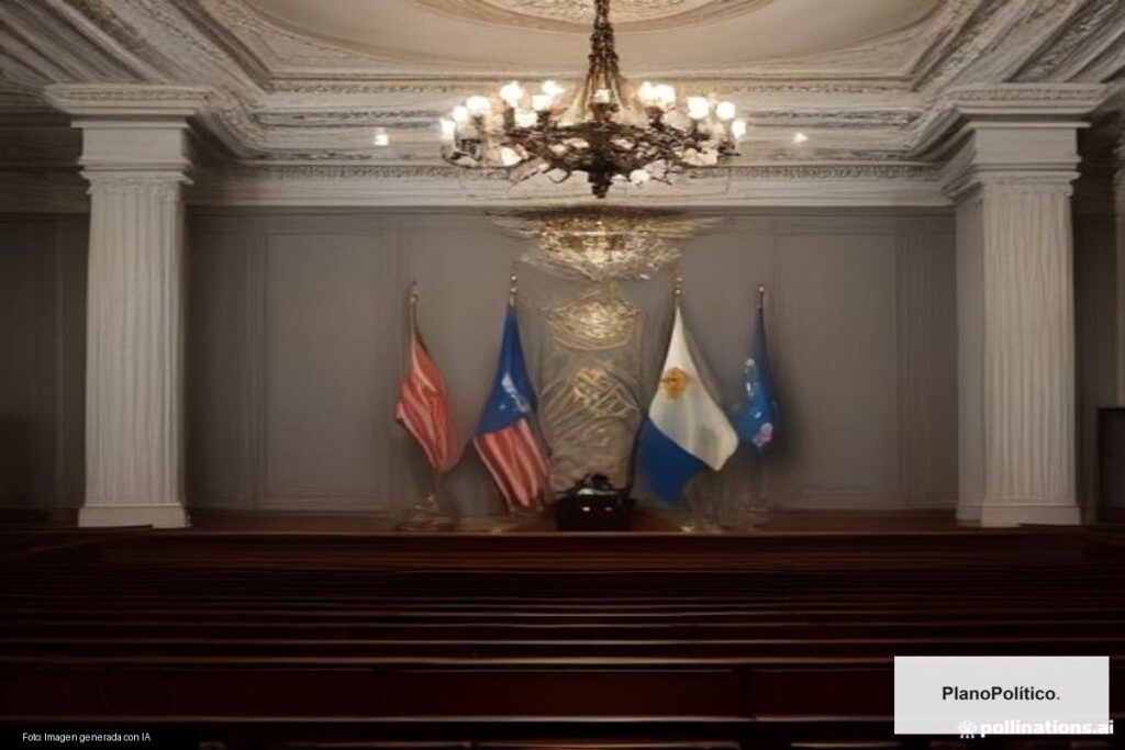 Manuel Adorni, vocero presidencial argentino en conferencia de prensa