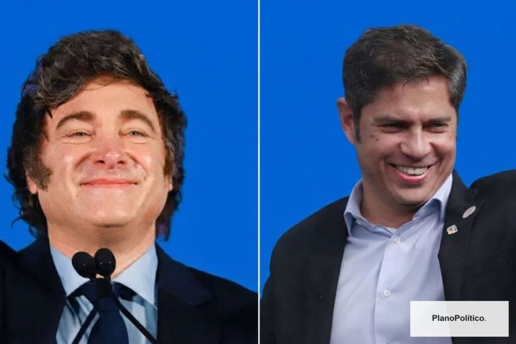 Javier Milei y Axel Kicillof en composición electoral