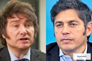 Javier Milei y Axel Kicillof en actos políticos oficiales