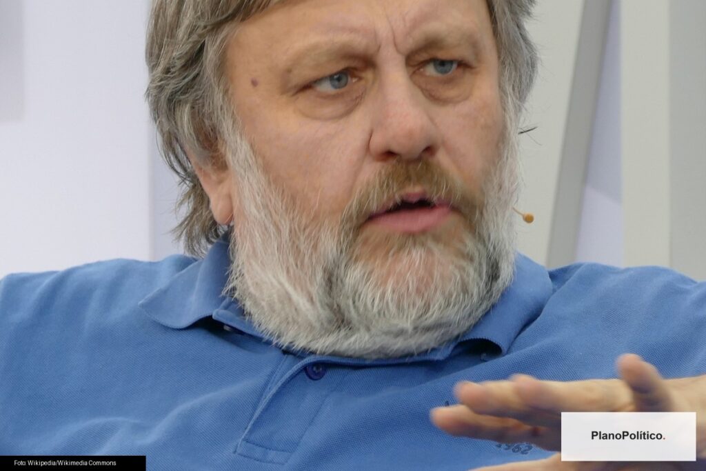 El filósofo esloveno Slavoj Žižek en una conferencia académica