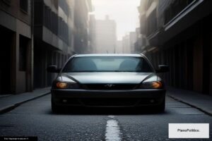 Auto estacionado con puerta abierta en la vía pública