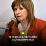 Patricia Bullrich manifestó que le genera bronca la posibilidad de que Cristina Kirchner termine presa