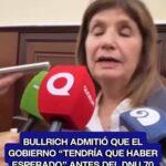 Bullrich reconoció que el Gobierno debió esperar antes de impulsar el DNU 70
