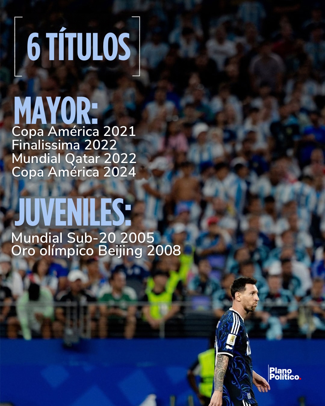 Lionel Messi con la camiseta de la Selección Argentina en actitud de juego