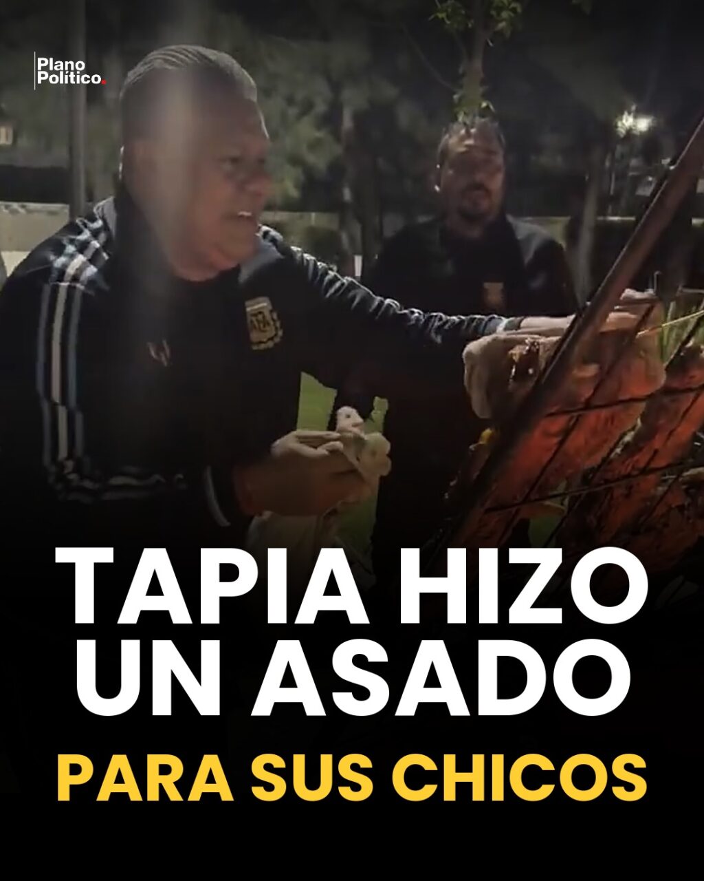 Claudio Tapia junto a jugadores de la Selección Argentina en un asado